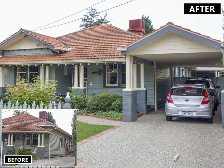 New carport to the front of a heritage home, Ormond